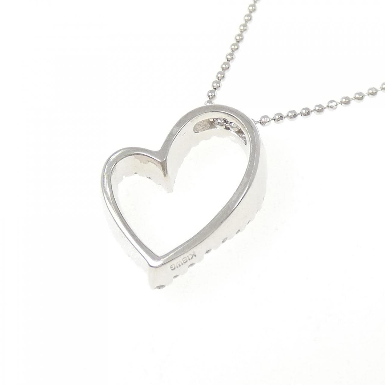 K18WG ハート ダイヤモンド ネックレス 0.29CT