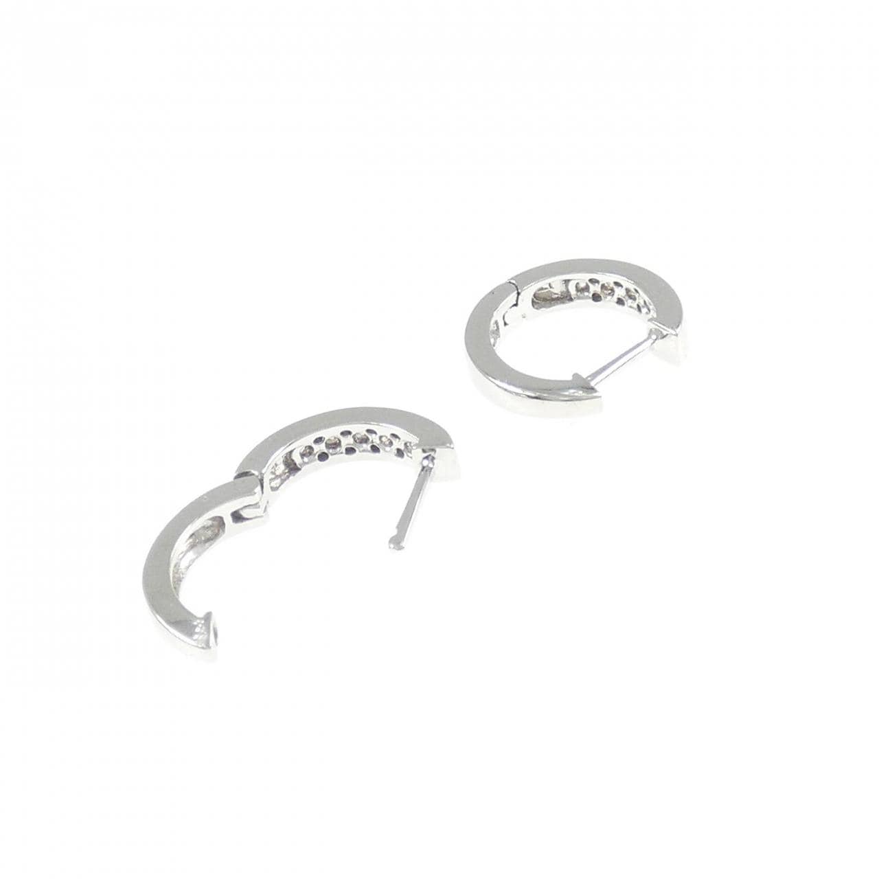 K18WG ダイヤモンド フープ ピアス 0.20CT