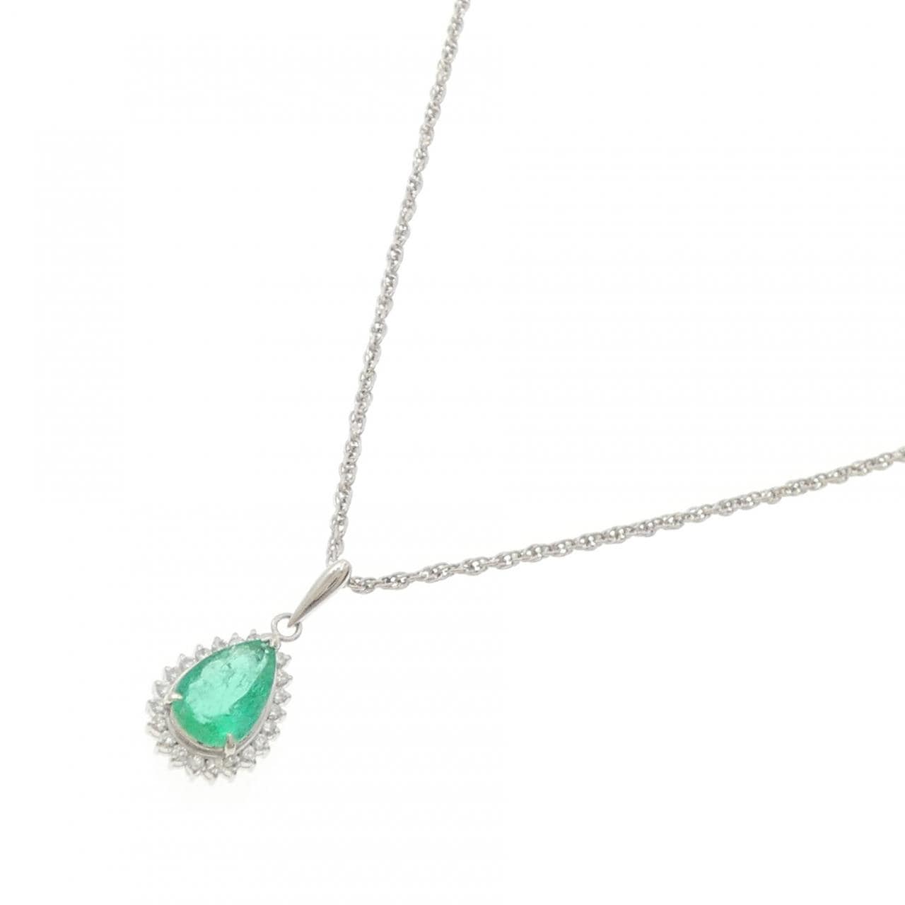 PT900/PT850 エメラルド ネックレス 1.94CT