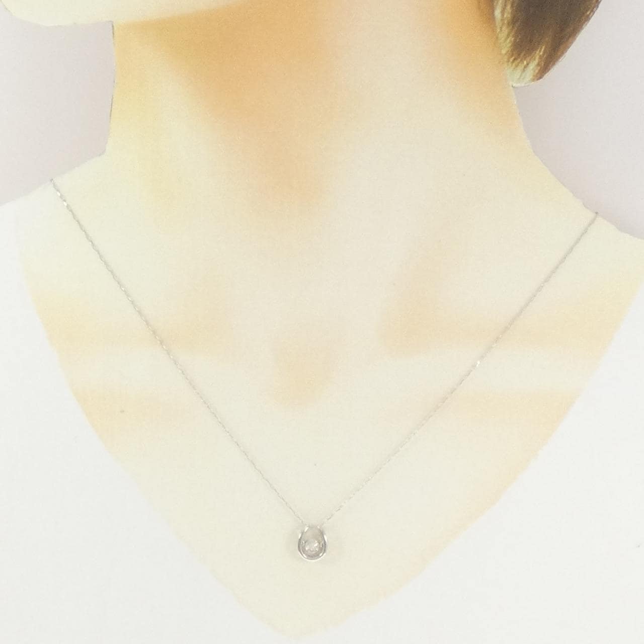 PT900/PT850 ホースシュー ダイヤモンド ネックレス 0.18CT