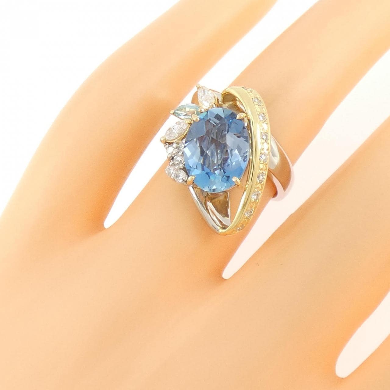 PT900/750YG アクアマリン リング 2.65CT