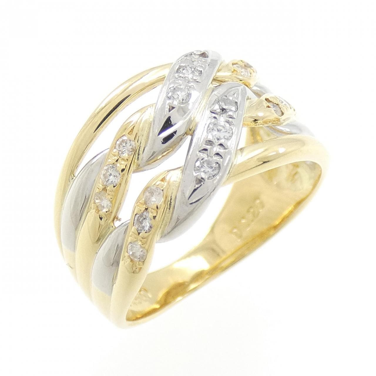 K18YG/PT ダイヤモンド リング 0.20CT