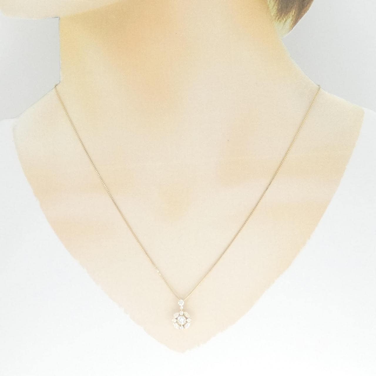 [BRAND NEW] K18YG Diamond Necklace 0.204CT F VS2 Good