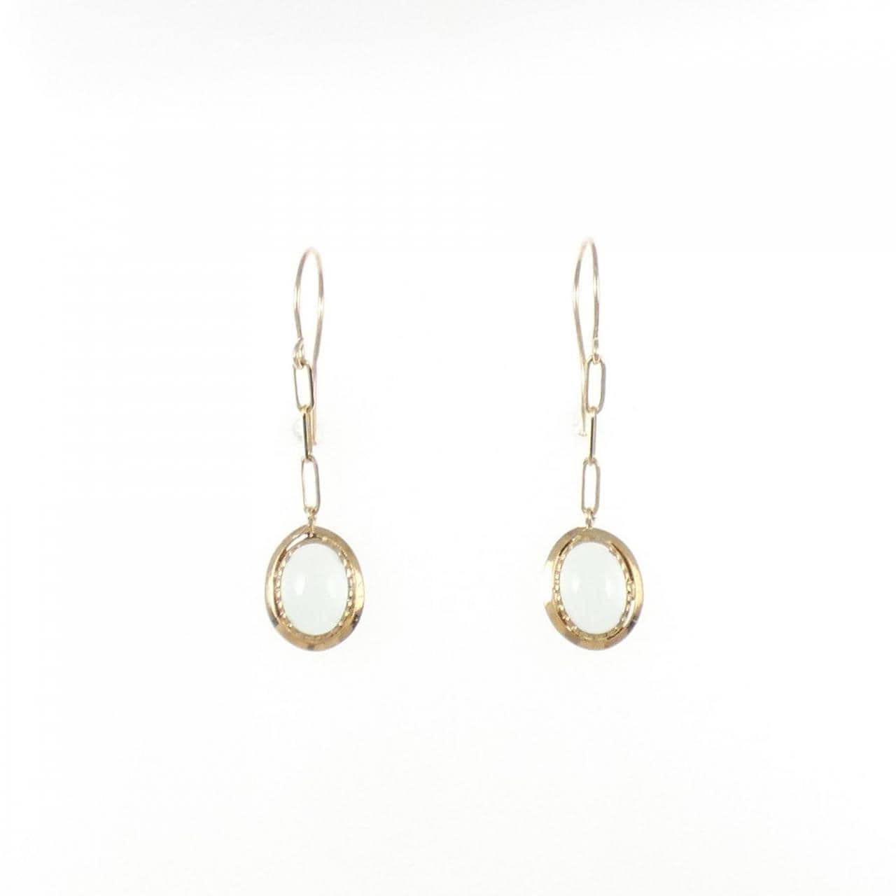 [BRAND NEW] K10YG Chalcedony Earrings
