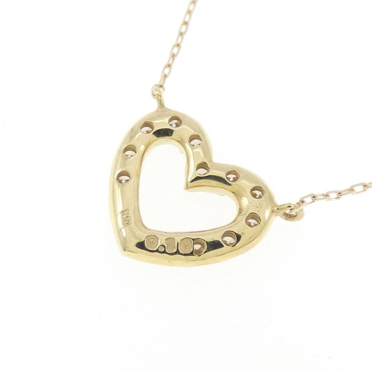 【新品】K10YG ハート ダイヤモンド ネックレス 0.10CT