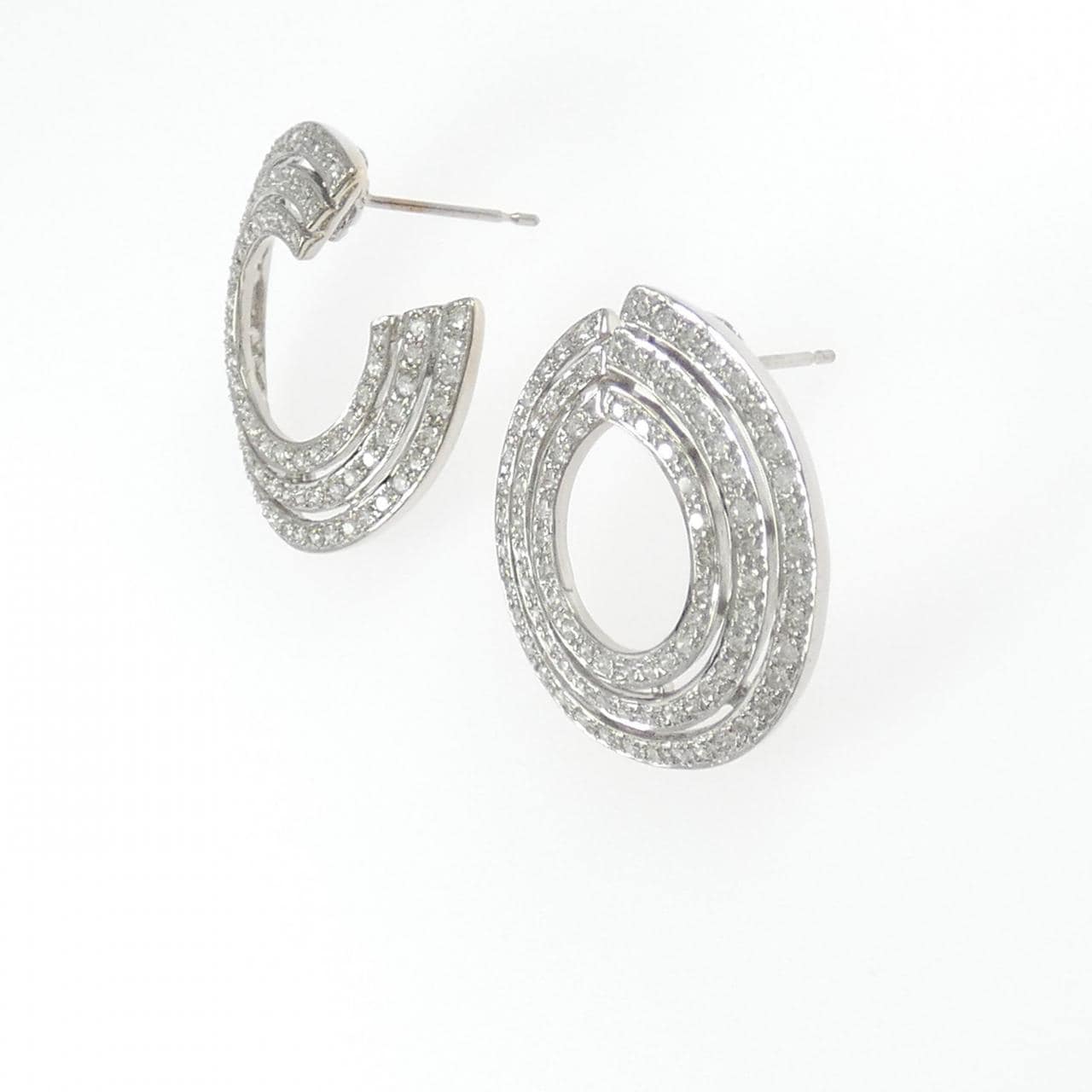 K18WG ダイヤモンド ピアス 1.20CT