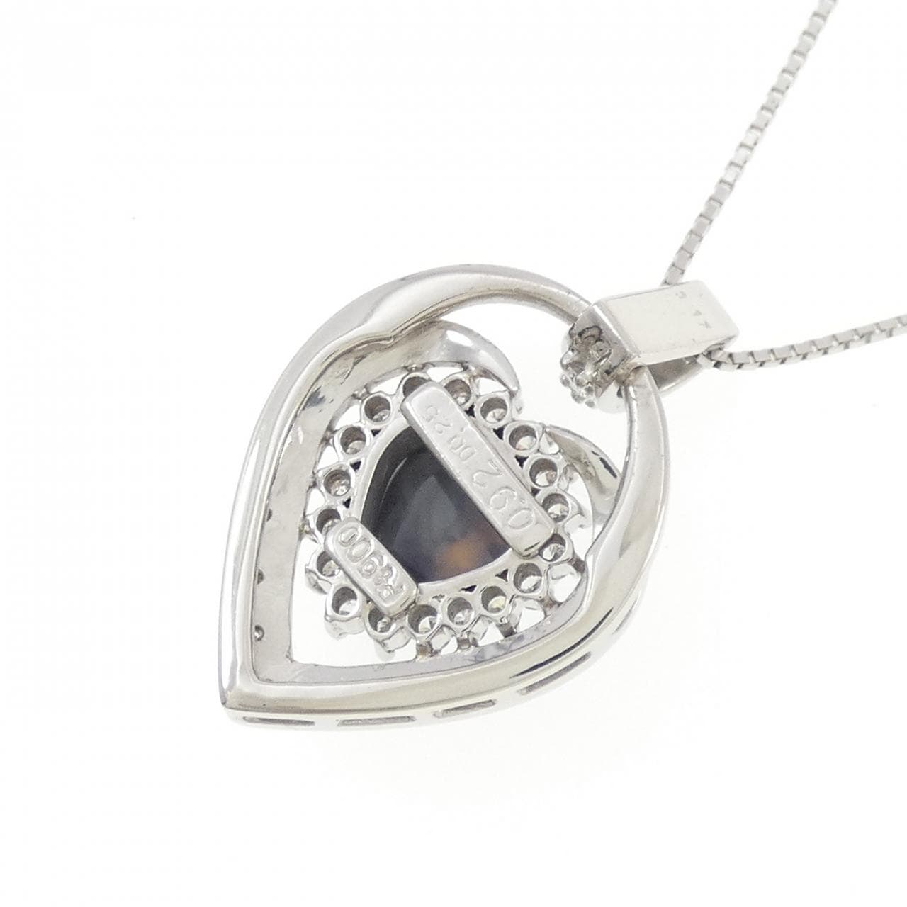 PT900/PT850 ブラックオパール ネックレス 0.92CT