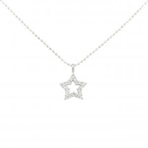 K18WG スター ダイヤモンド ネックレス 0.13CT