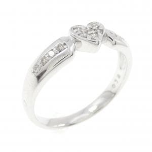 K18WG ハート ダイヤモンド リング 0.12CT
