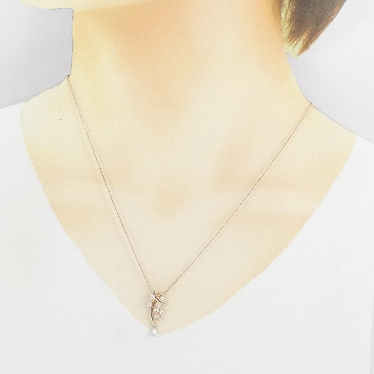 K18PG/K18WG ダイヤモンド ネックレス 0.37CT