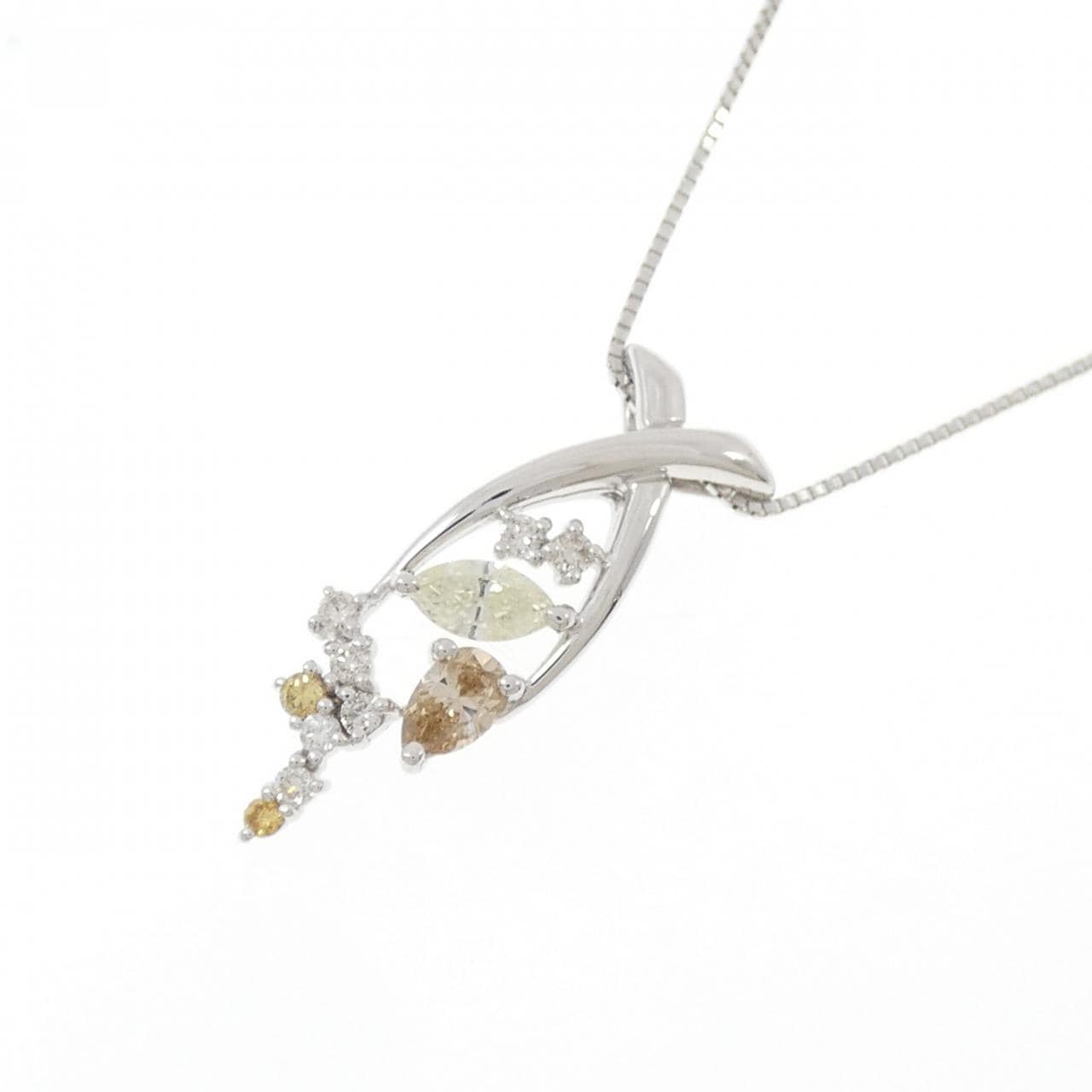 K18WG ダイヤモンド ネックレス 0.631CT