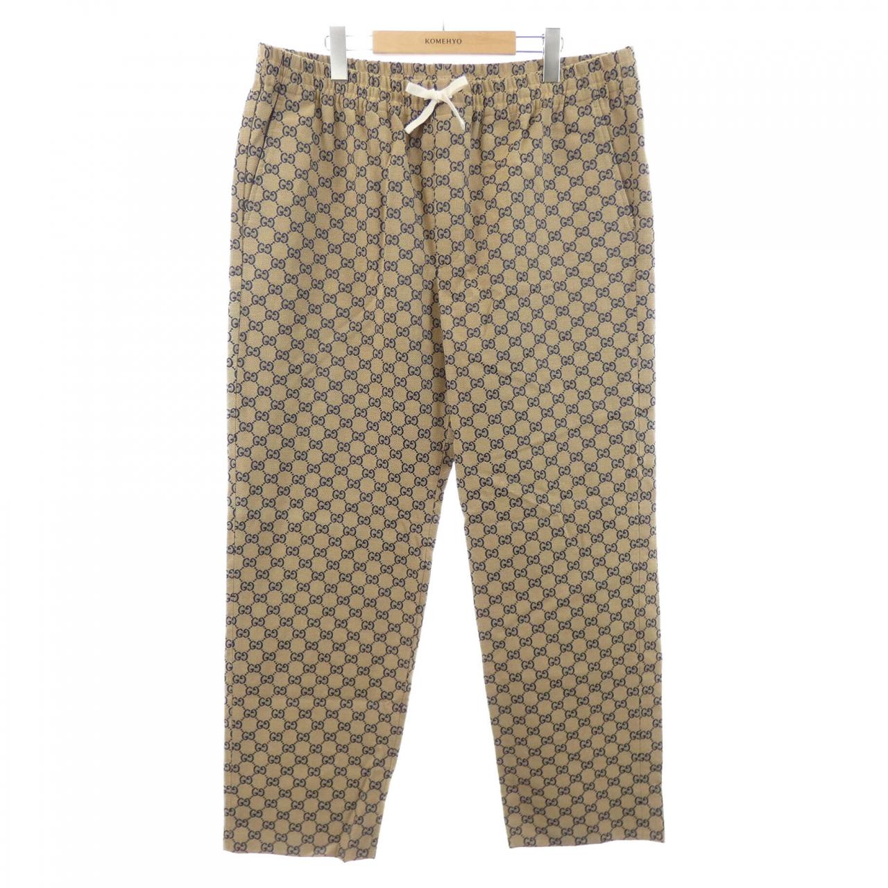 グッチ GUCCI レザーインターロッキングG付きGGキャンバスパンツ 658090 Z8AOV パンツ