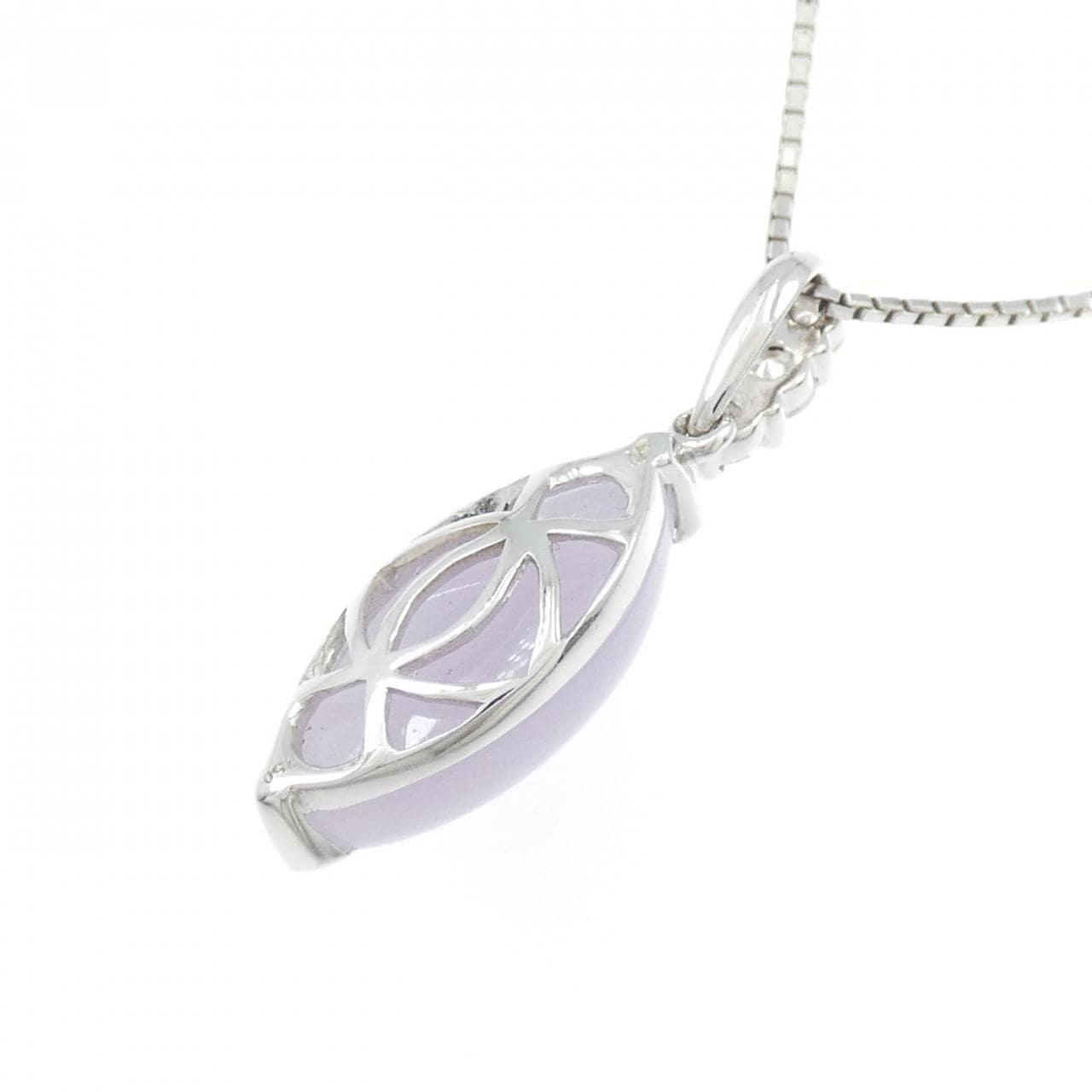 750WG/K18WG ラベンダーヒスイ ネックレス 8.72CT