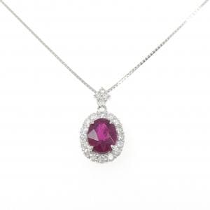 K18WG ルベライトトルマリン ネックレス 1.35CT