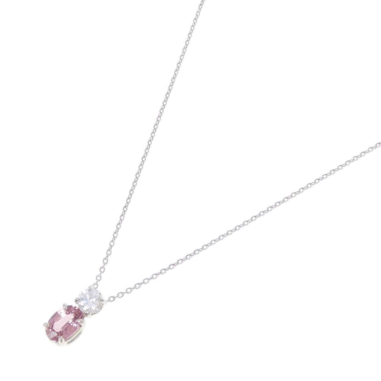 PT900/PT850 非加熱 パパラチアサファイヤ ネックレス 0.70CT