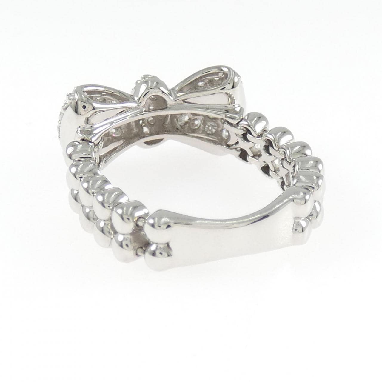 K18WG リボン ダイヤモンド リング 0.80CT