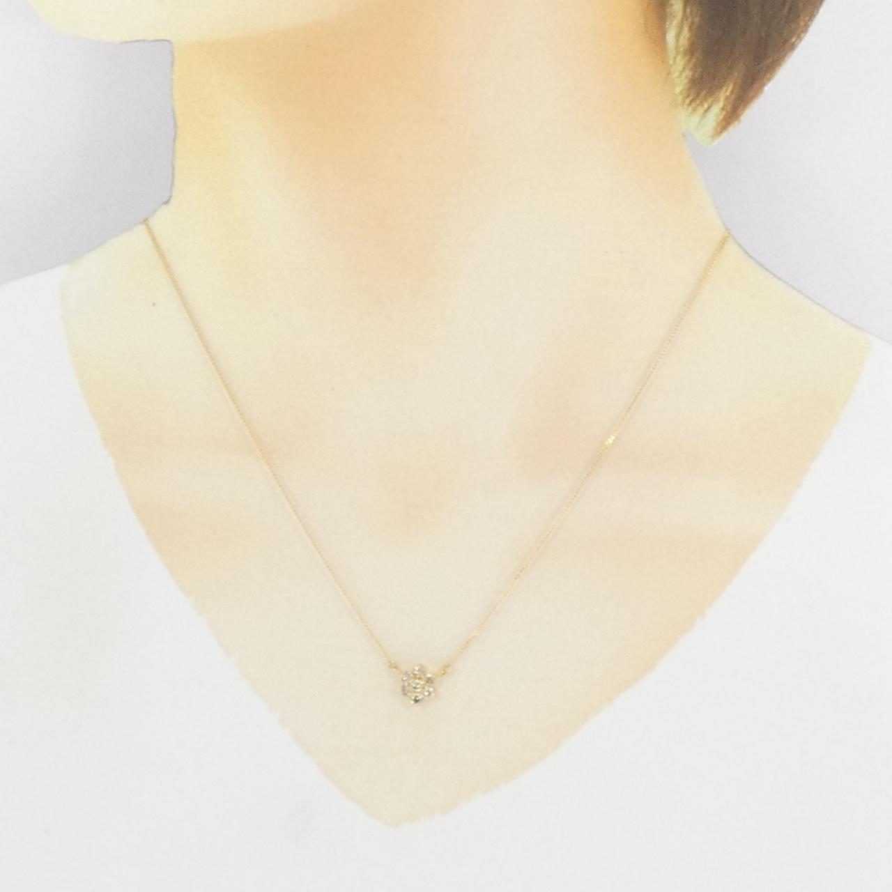 K18YG フラワー ダイヤモンド ネックレス 0.51CT
