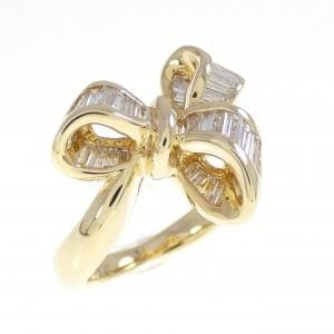 K18YG リボン ダイヤモンド リング 0.40CT