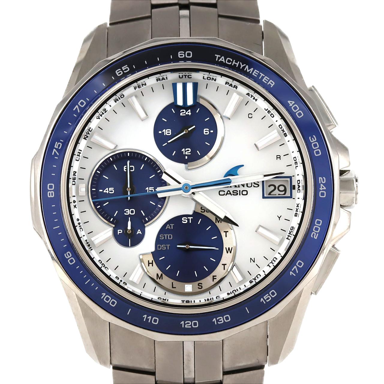 カシオ オシアナスマンタ 電波時計 TI OCW-S7000D-7AJF TI ソーラークォーツ