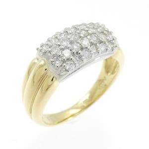 K18YG/PT900 パヴェ ダイヤモンド リング 0.50CT