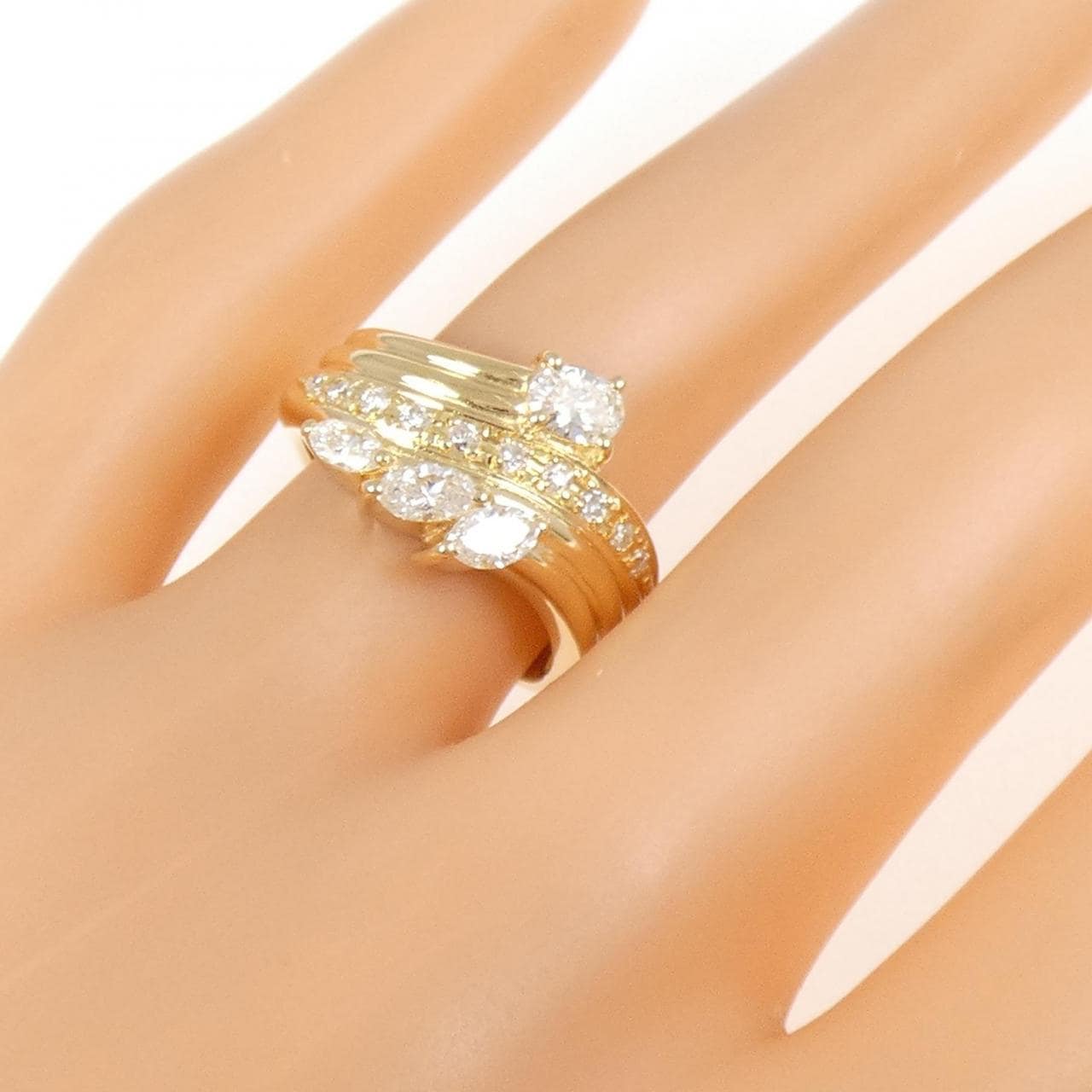 K18YG ダイヤモンド リング 0.774CT