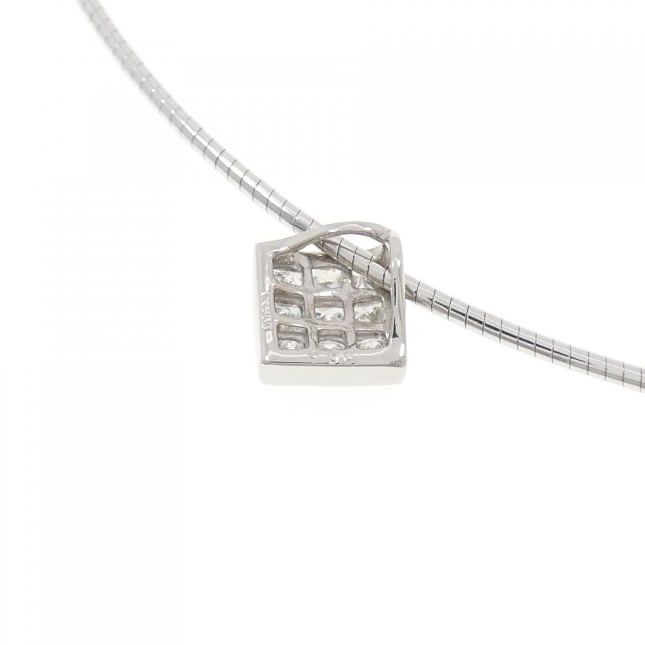 PT900/K18WG パヴェ ダイヤモンド ネックレス 0.50CT