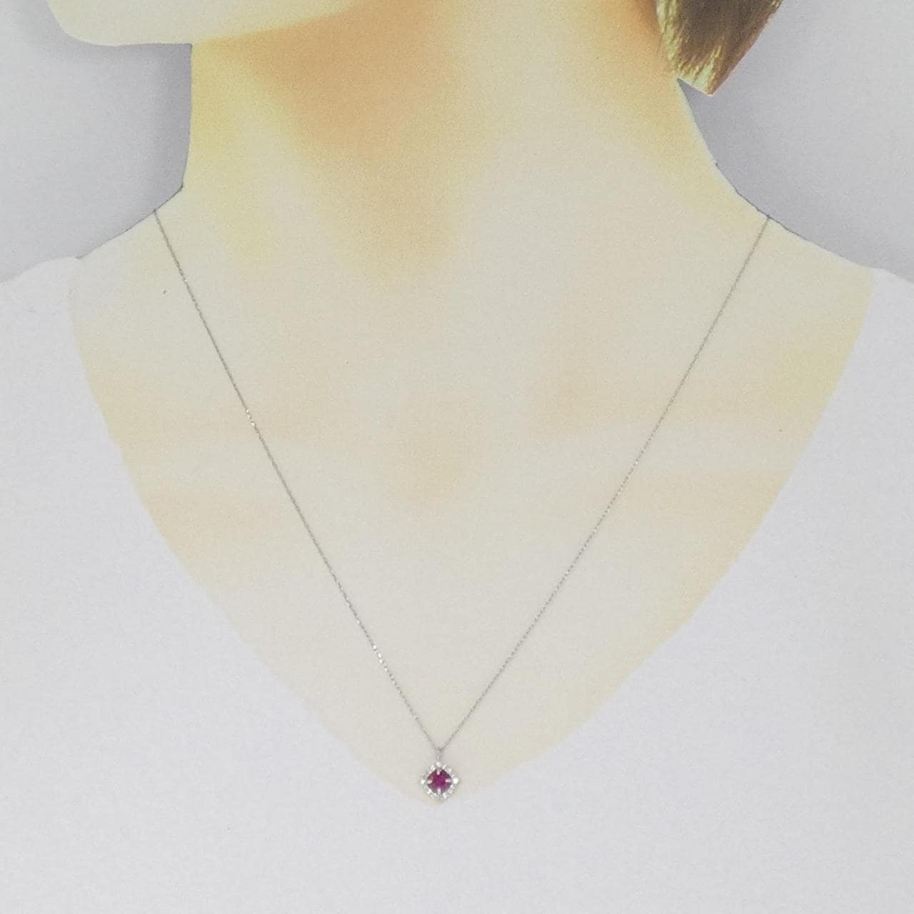 【新品】PT950/PT900 ルビー ネックレス 0.25CT