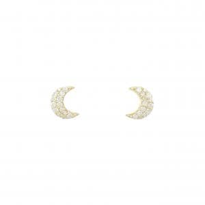 【リメイク】K18YG ムーン ダイヤモンド ピアス 0.20CT