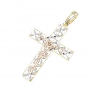 K14スリーカラー クロス ペンダント