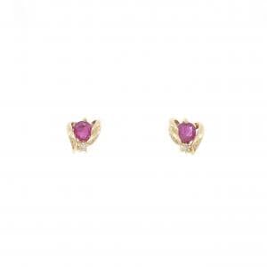 K18YG ルビー ピアス