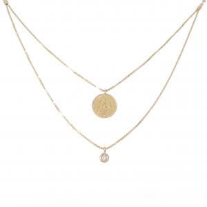 K18YG(枠) ダイヤモンド コイン ネックレス 0.05CT