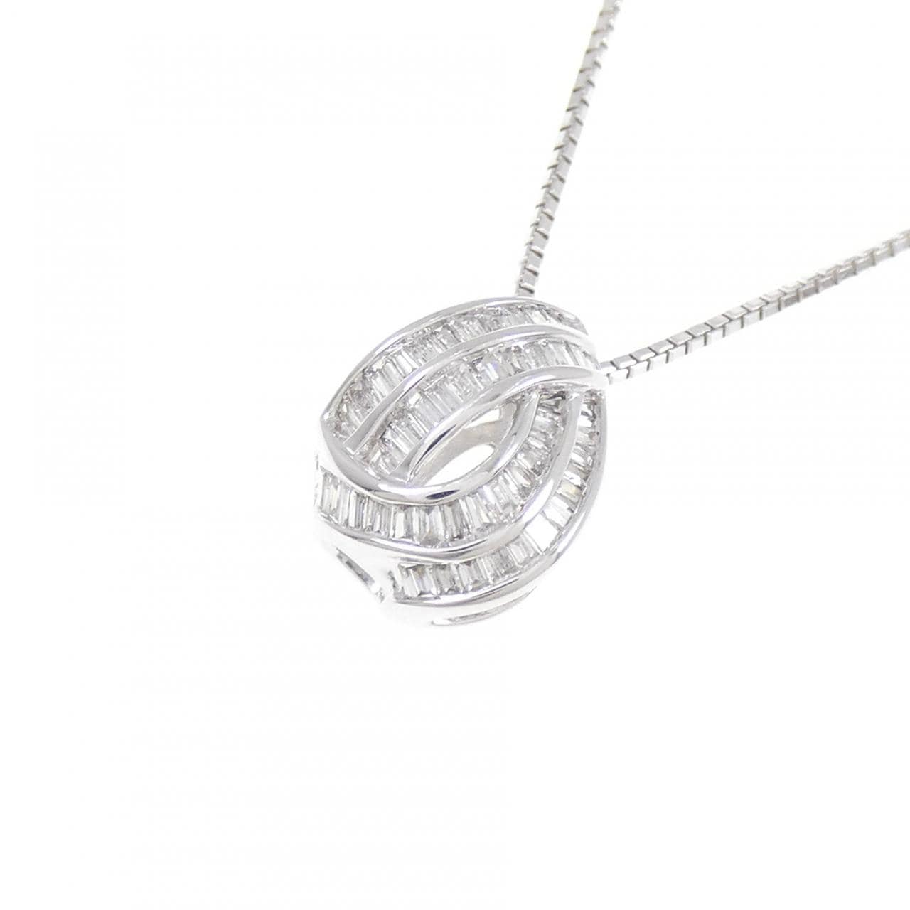 K18WG ダイヤモンド ネックレス 0.22CT