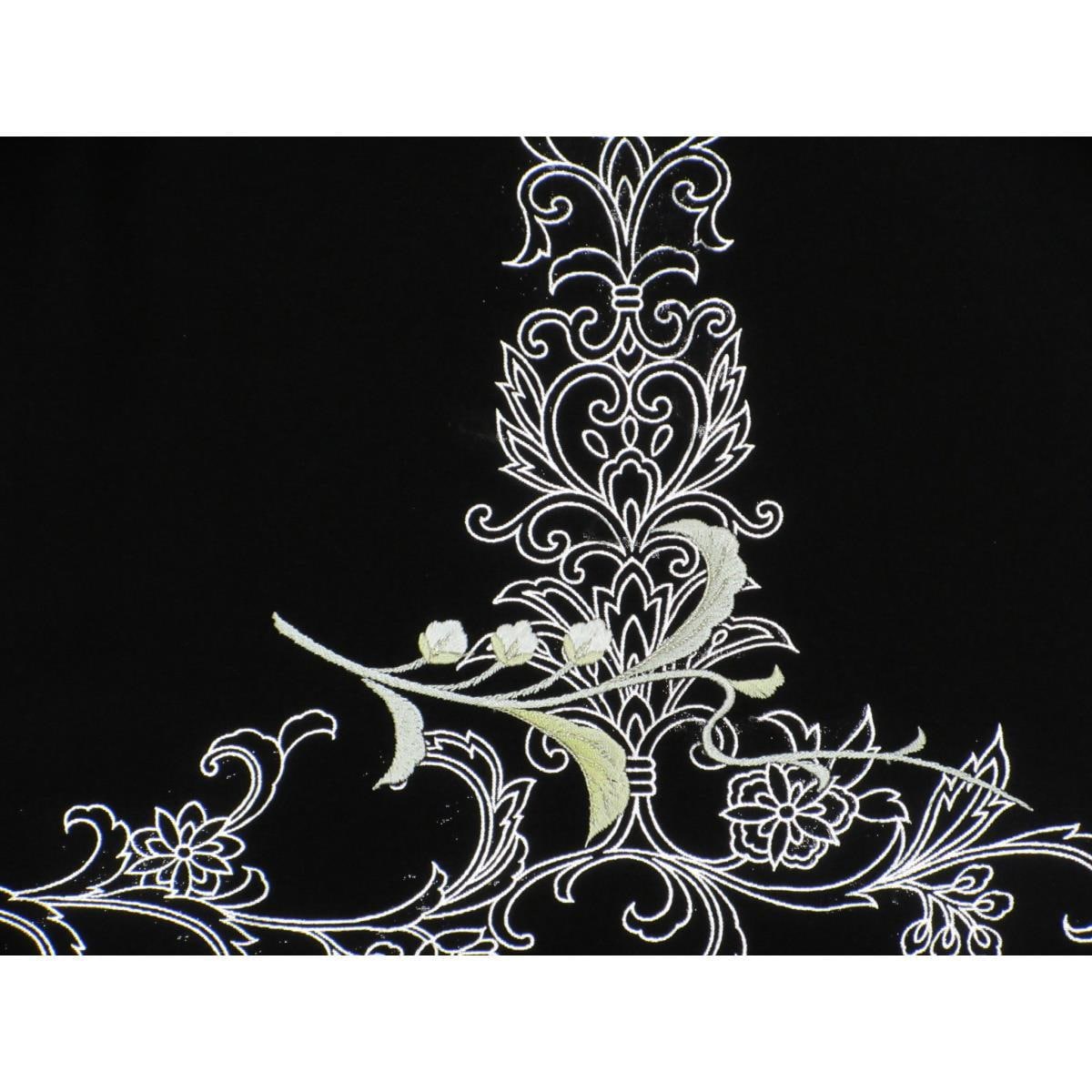 【未使用品】訪問着　銀彩加工　刺繍入り