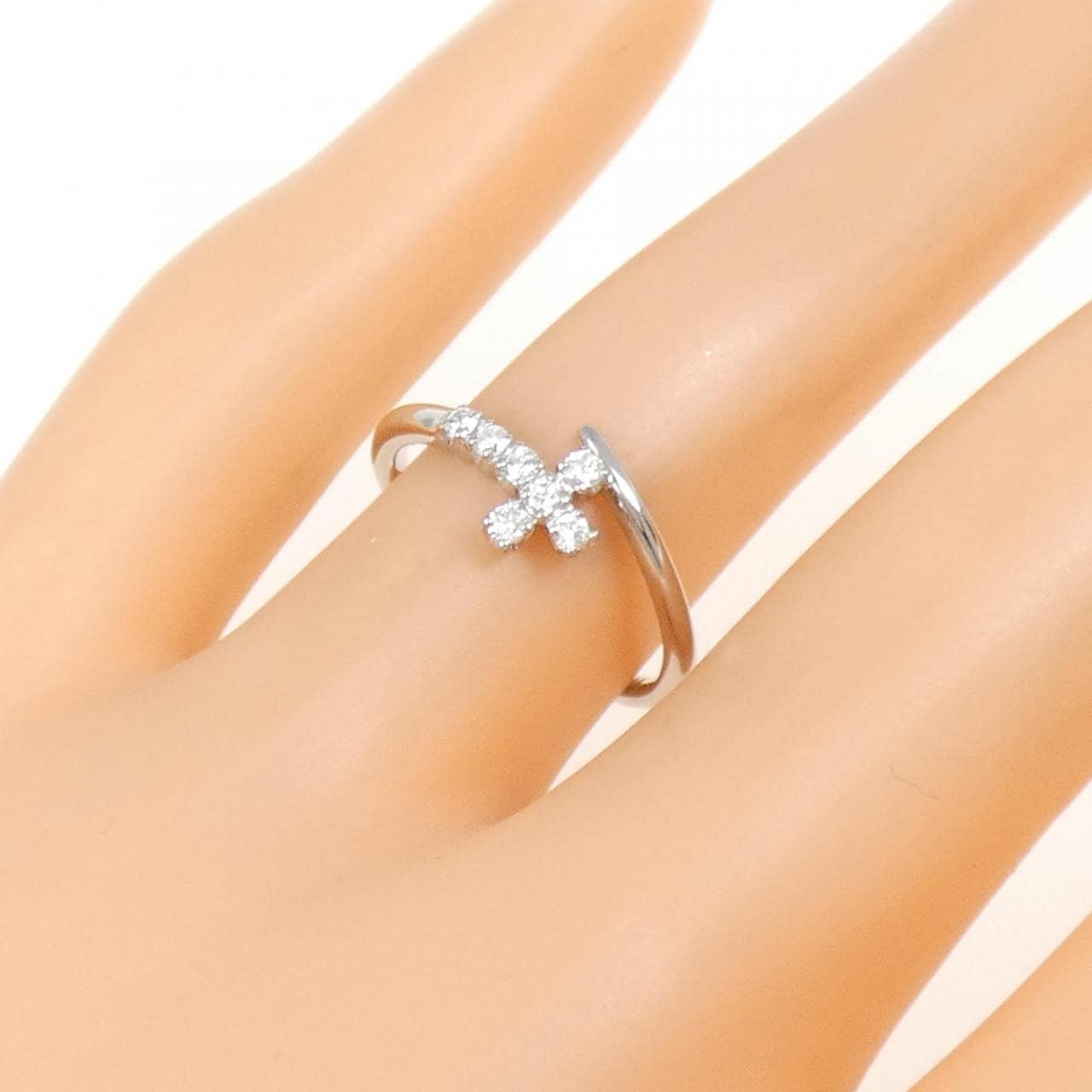 PT900 クロス ダイヤモンド リング 0.14CT