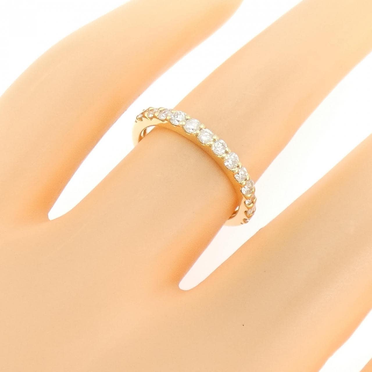 K18YG ハーフエタニティ ダイヤモンド リング 0.43CT