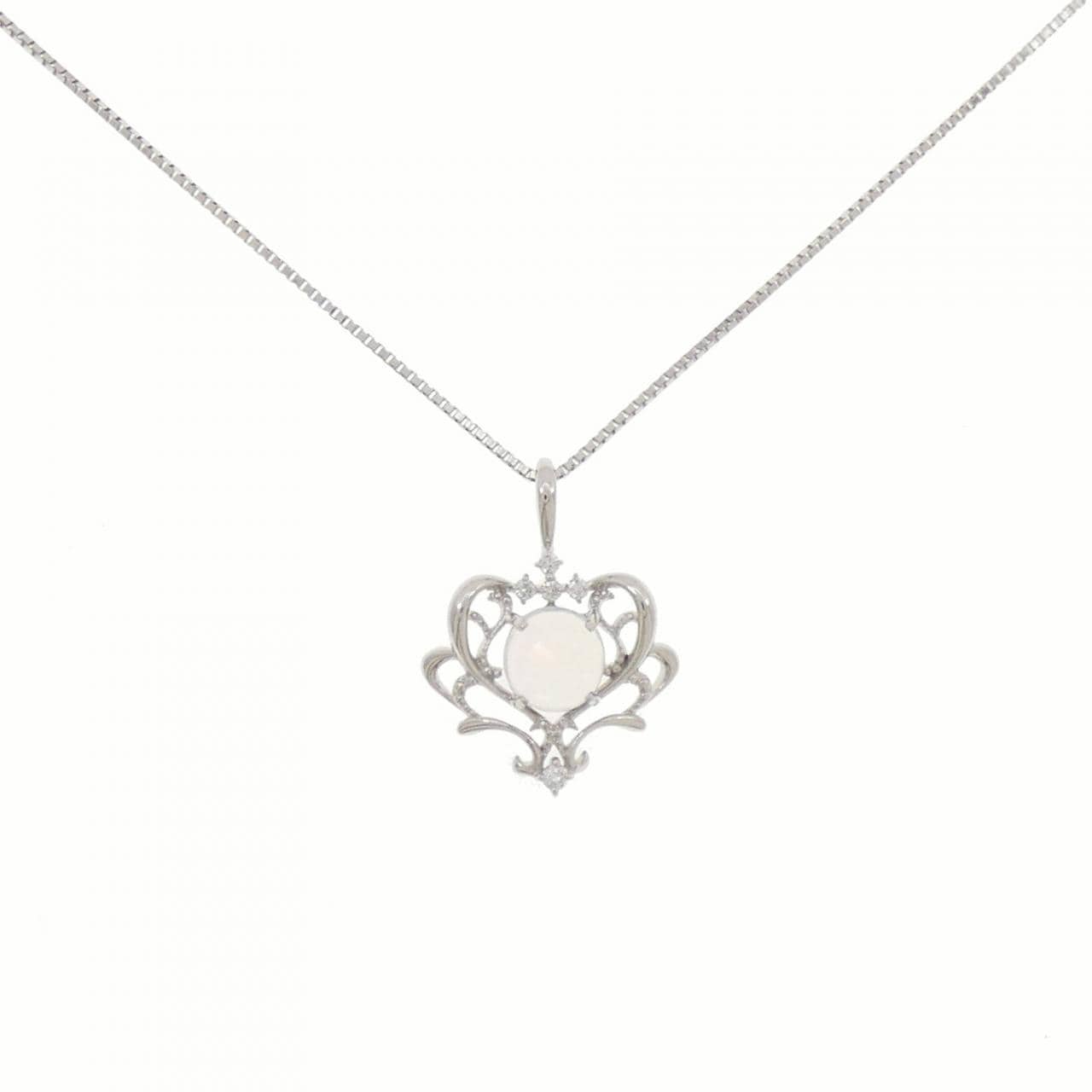 PT900/PT850 オパール ネックレス 0.60CT