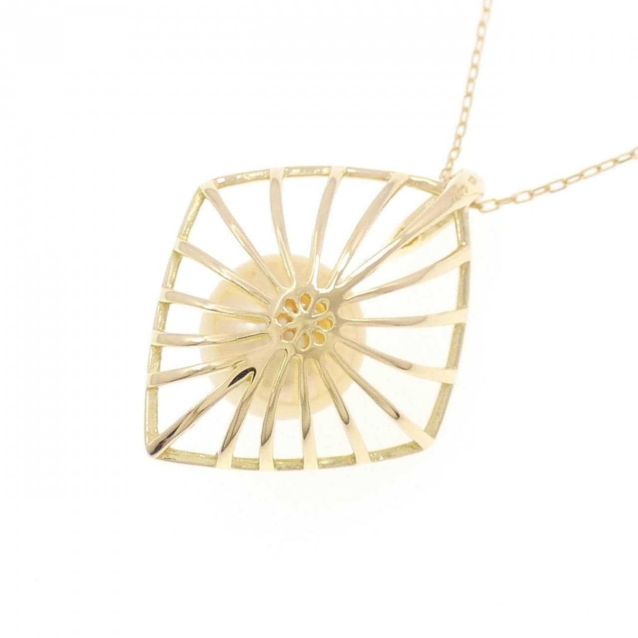 K18YG 白蝶パール ネックレス 9.5mm