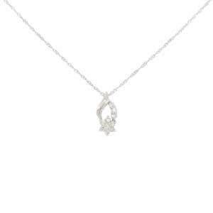 PT900/PT850 フラワー ダイヤモンド ネックレス 0.20CT