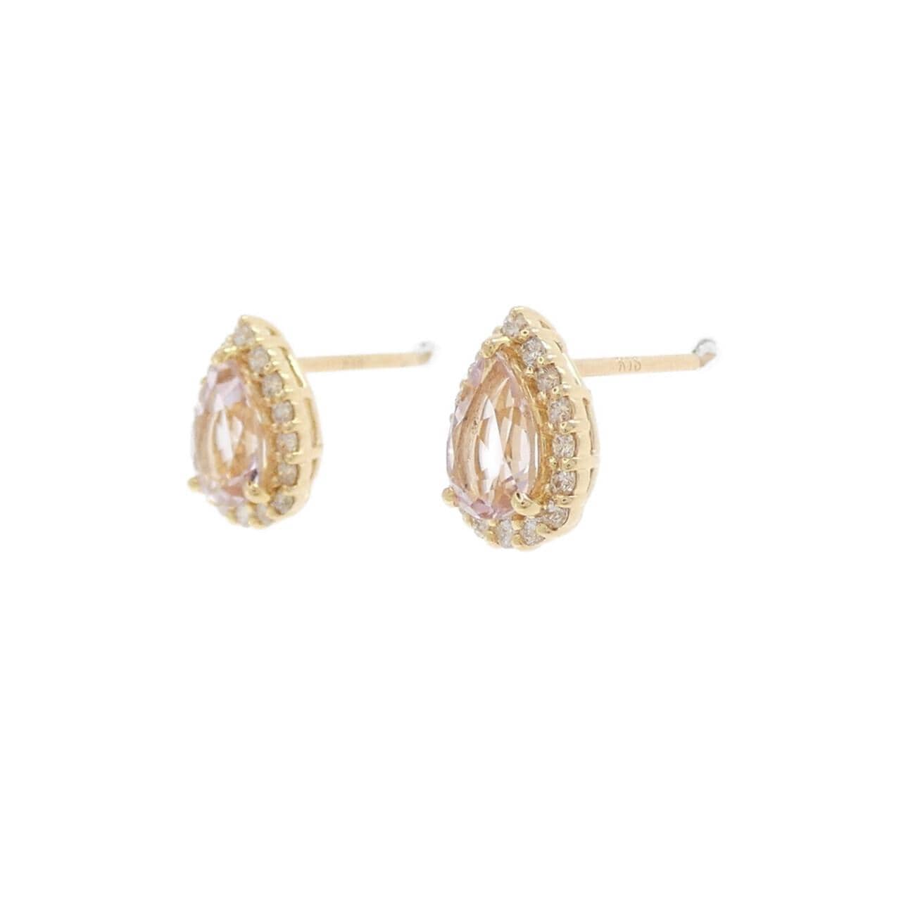 K18YG モルガナイト ピアス 0.73CT
