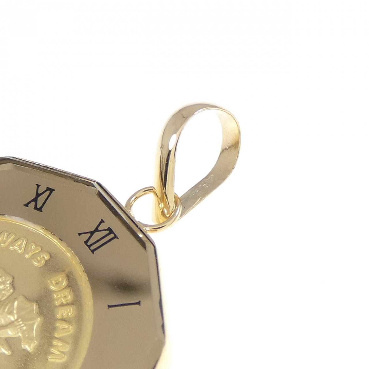 K18YG (frame) coin pendant