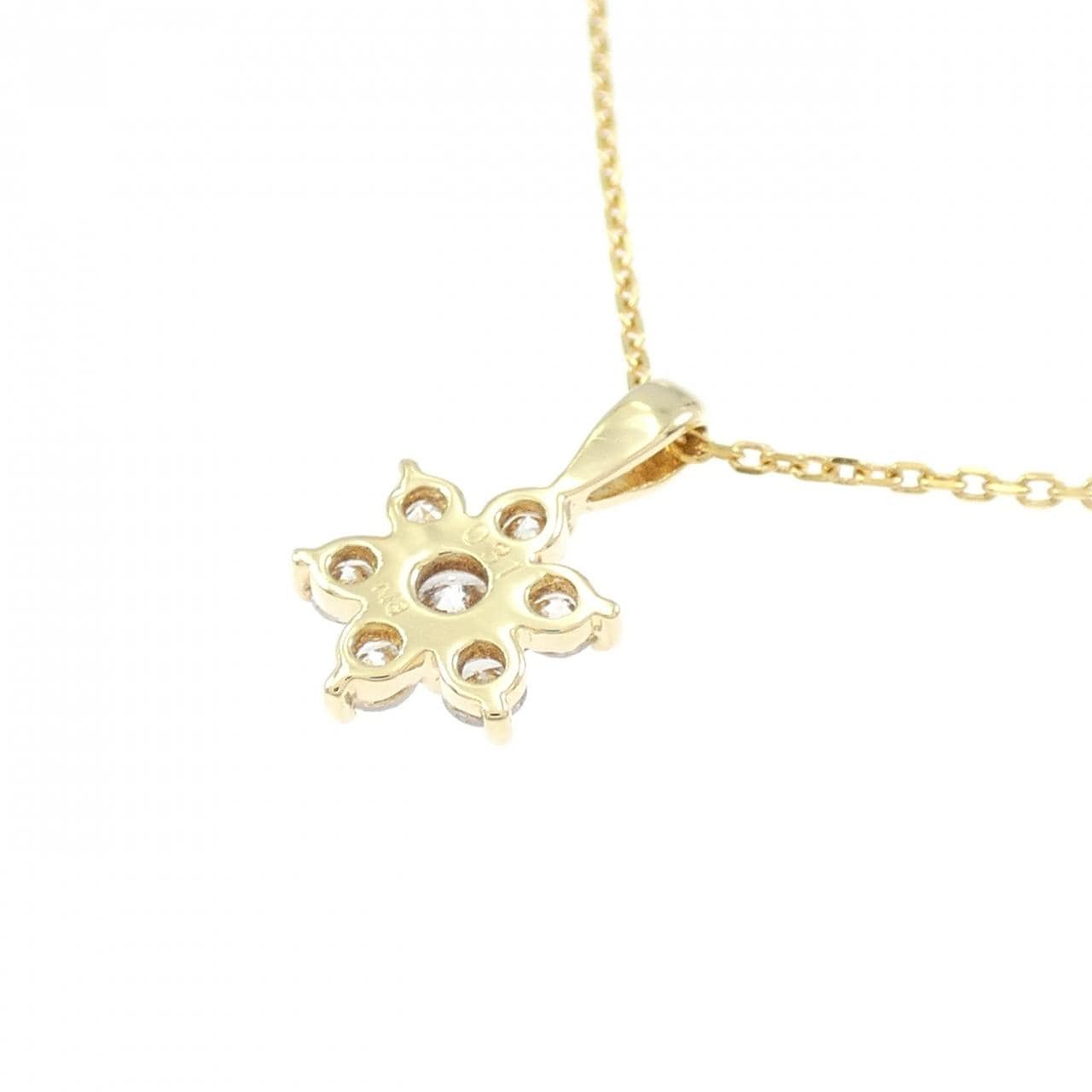 K18YG フラワー ダイヤモンド ネックレス 0.31CT