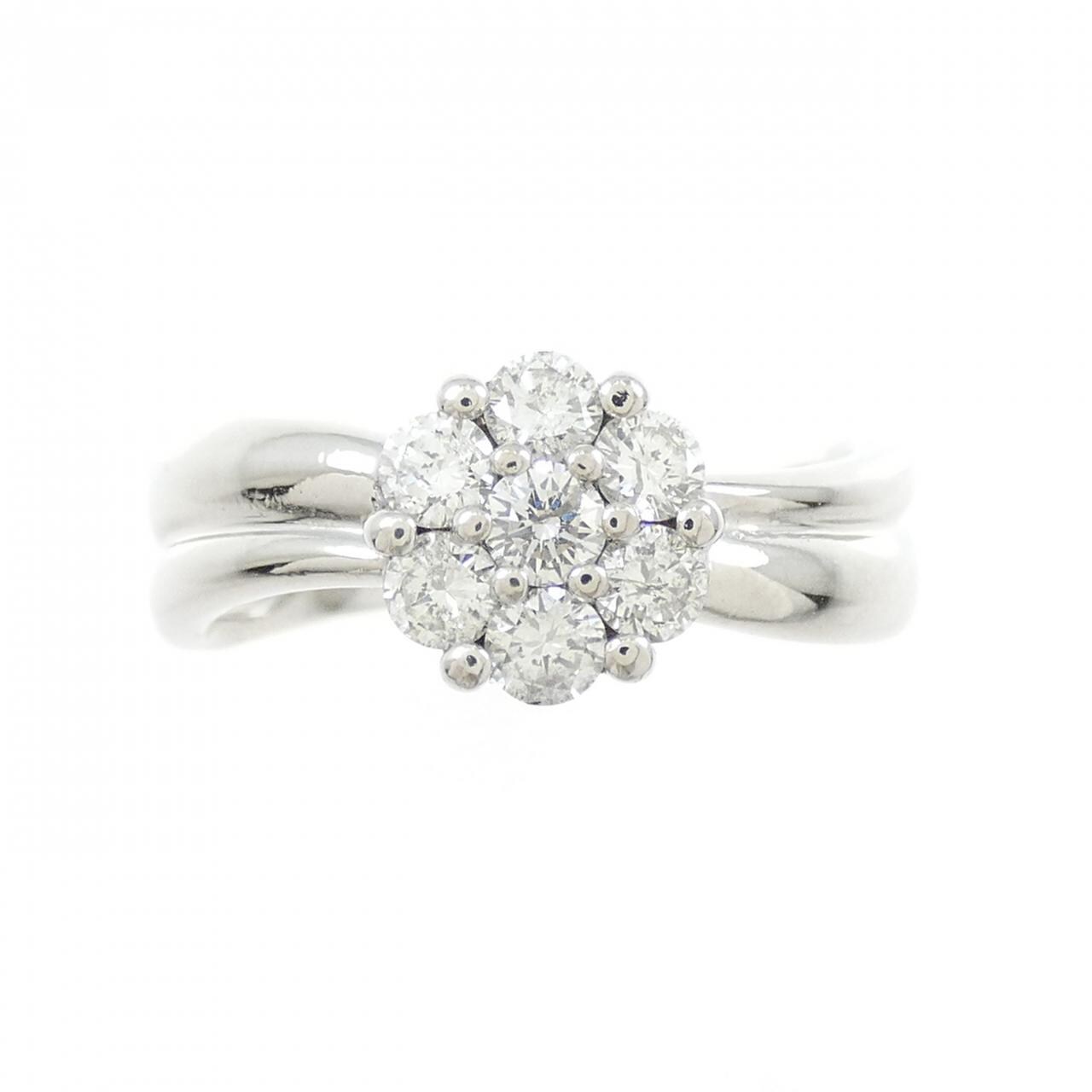 PT900 フラワー ダイヤモンド リング 0.45CT