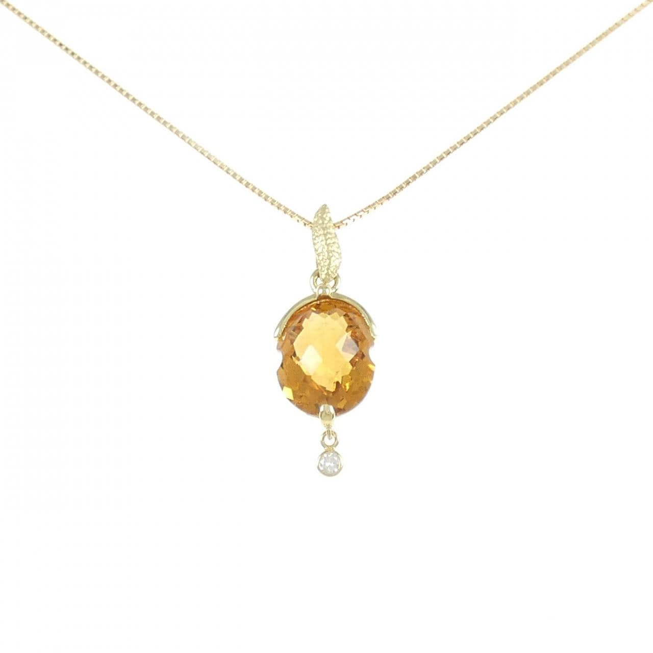 K18YG シトリン ネックレス 3.43CT
