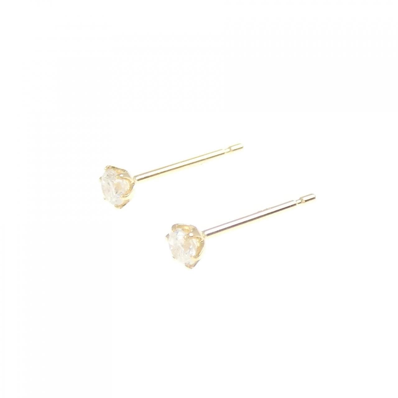 【新品】K18YG ソリティア ダイヤモンド ピアス 0.12CT