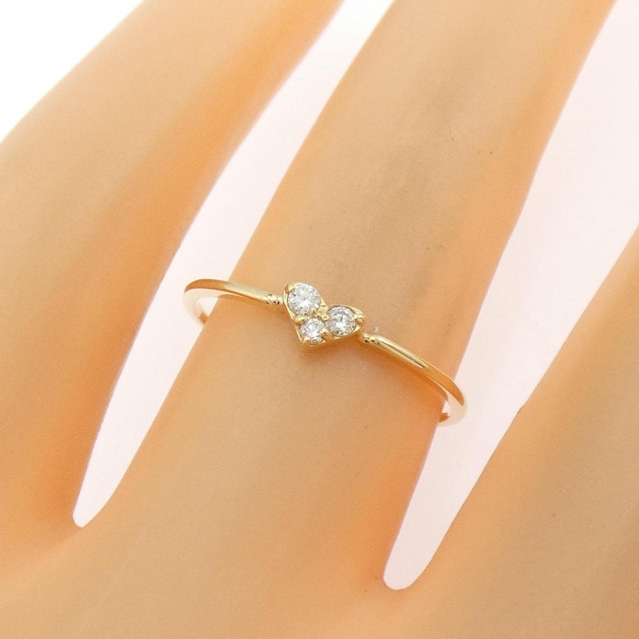 【再加工款】K18YG心形鑽石戒指 0.05克拉