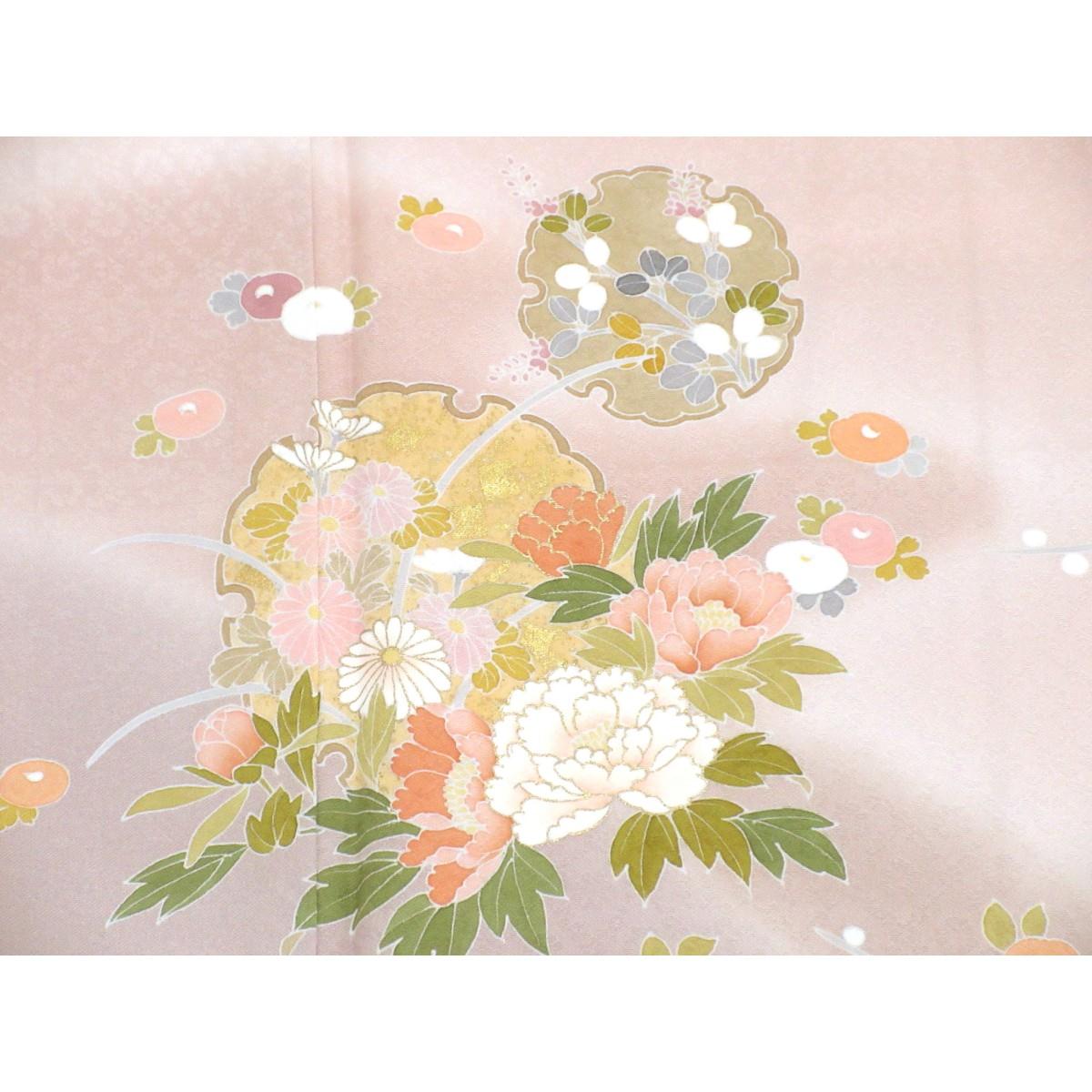 【未使用品】訪問着　友禅金彩加工　ボカシ染　身幅Ｌ寸