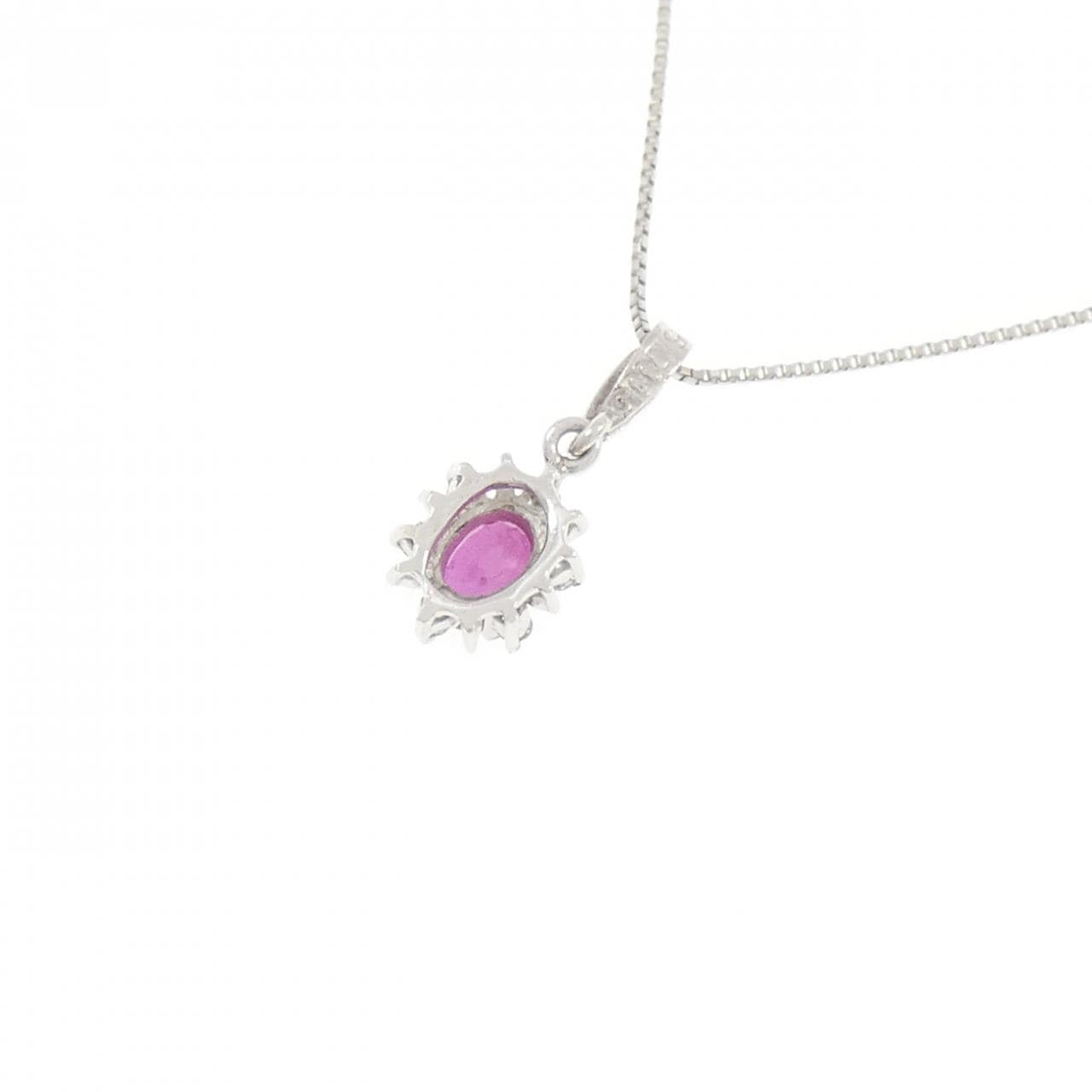 PT900/PT850 ルビー ネックレス 0.25CT