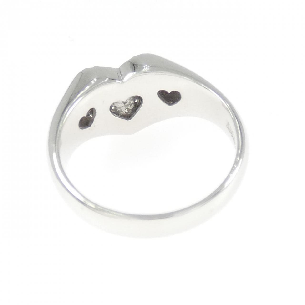 K18WG ハート パヴェ ダイヤモンド リング 0.3CT