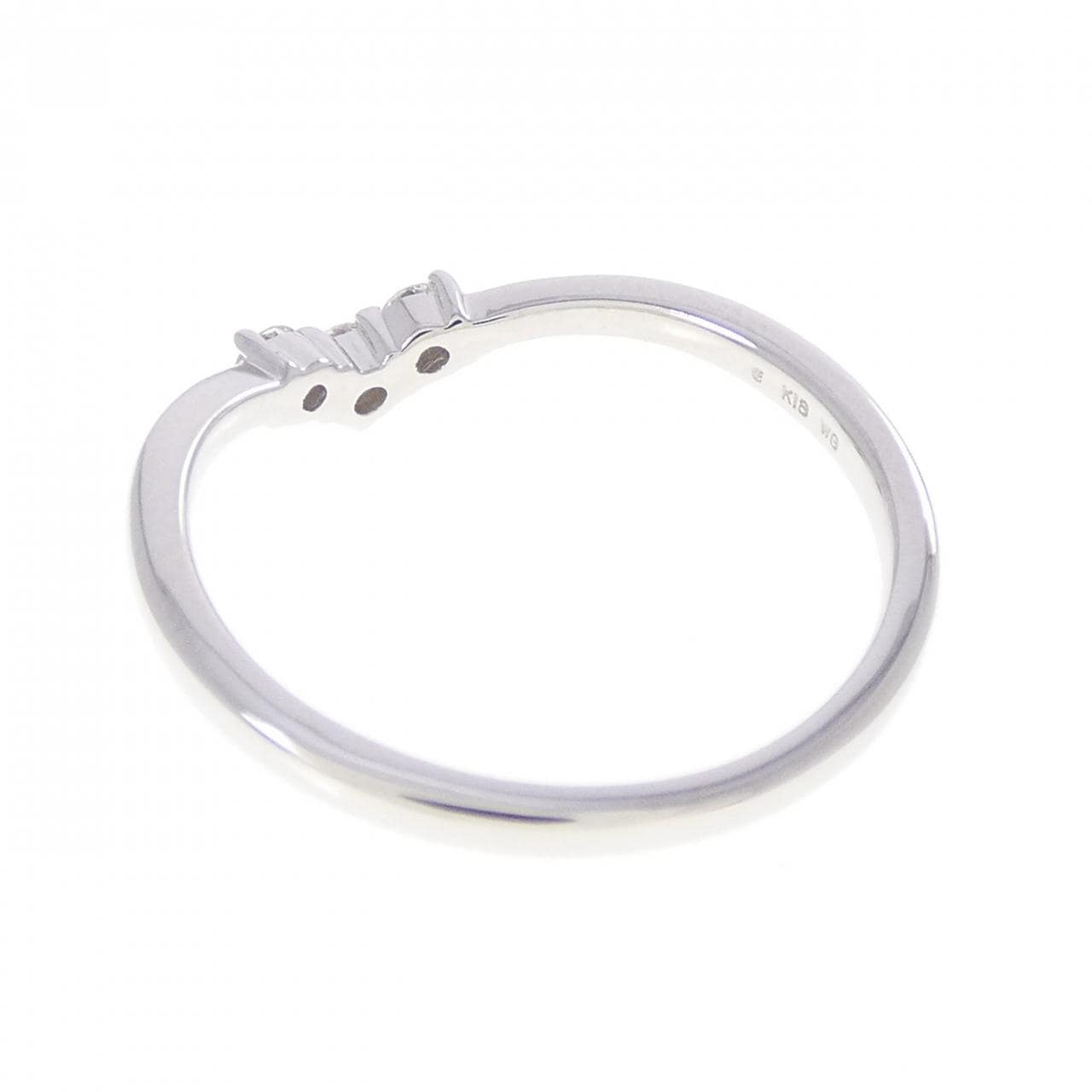 K18WG ダイヤモンド リング 0.13CT