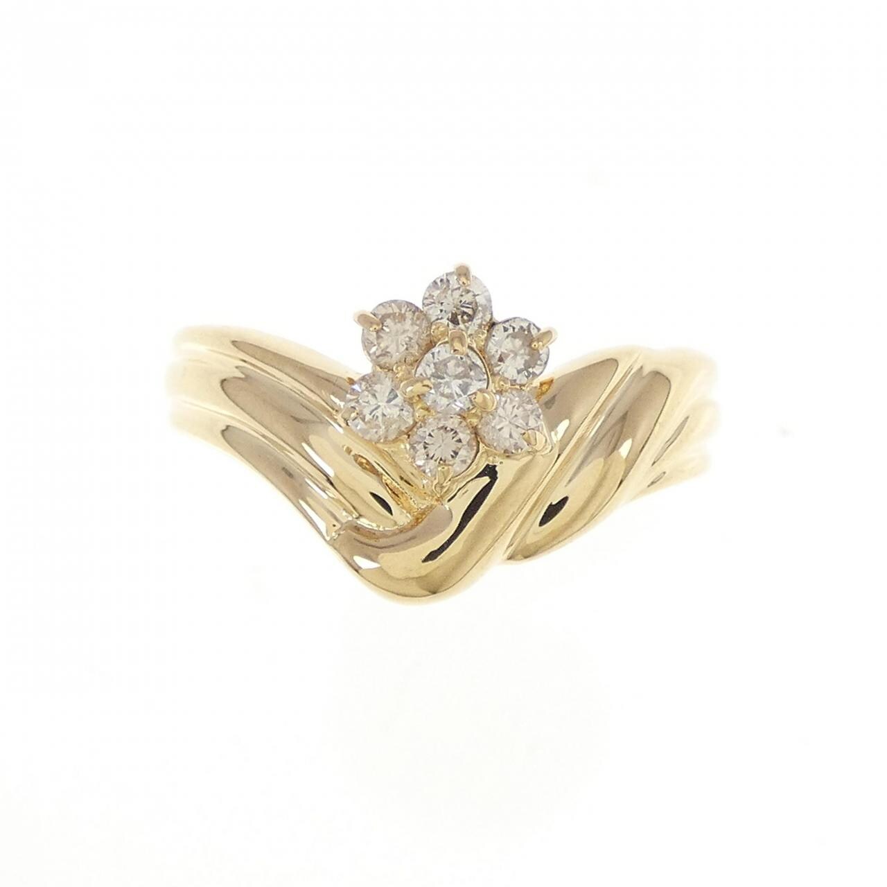 K18YG花朵鑽石戒指0.23CT